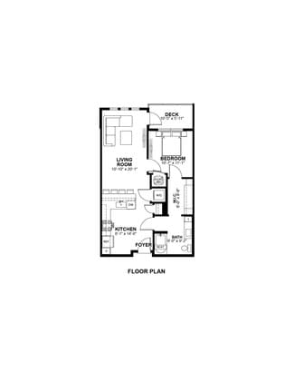 A2 HC floor plan at The Prescott: 1 bedroom, 1 bath, 701 square feet