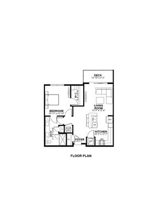 A3 floor plan at The Prescott: 1 bedroom, 1 bath, 762 square feet