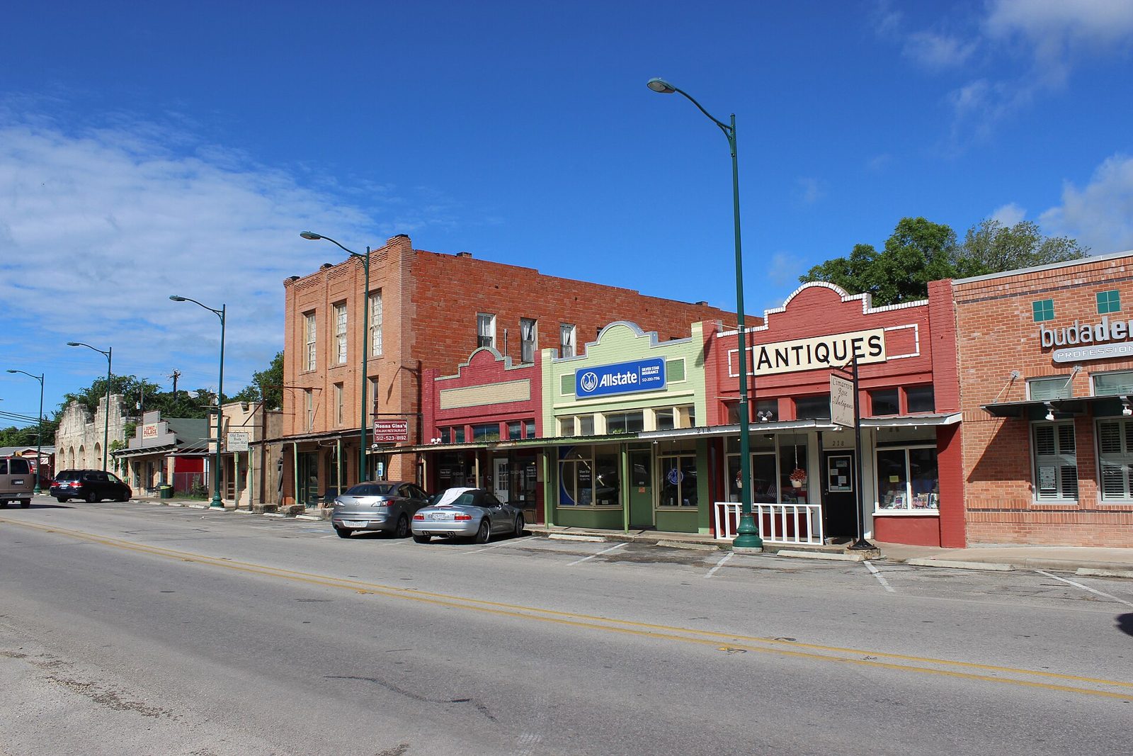 Historic Main Street in downtown Buda, Texas