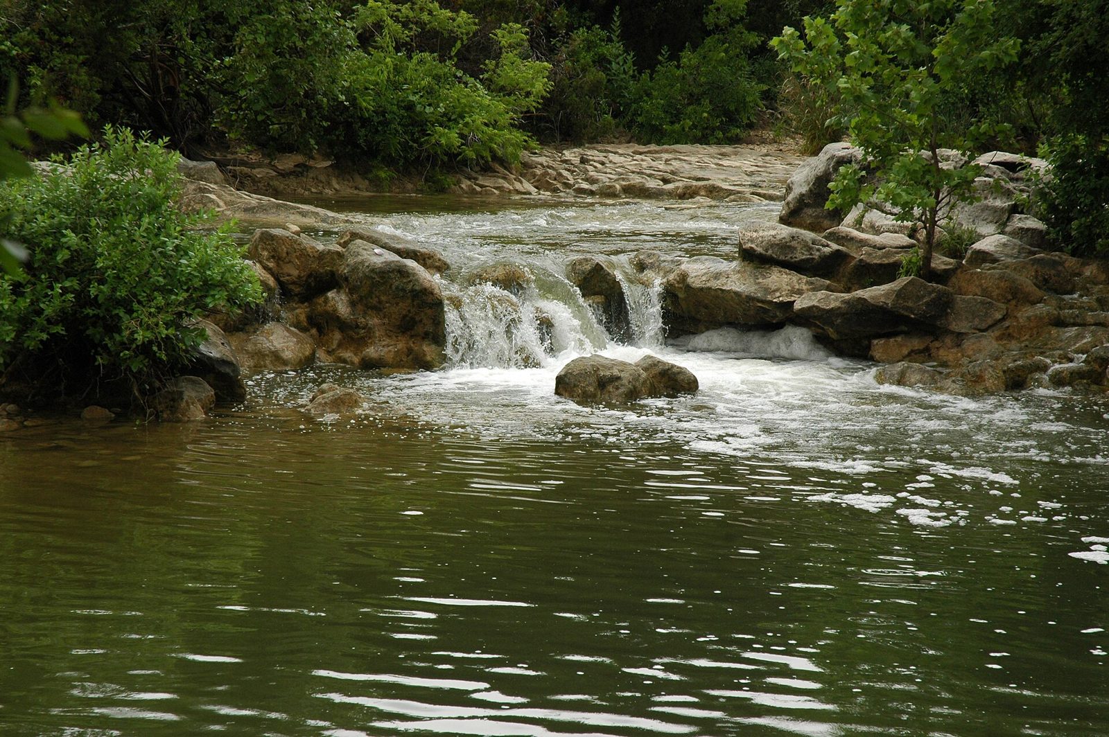 A waterfall on Barton Creek in Southwest Austin
